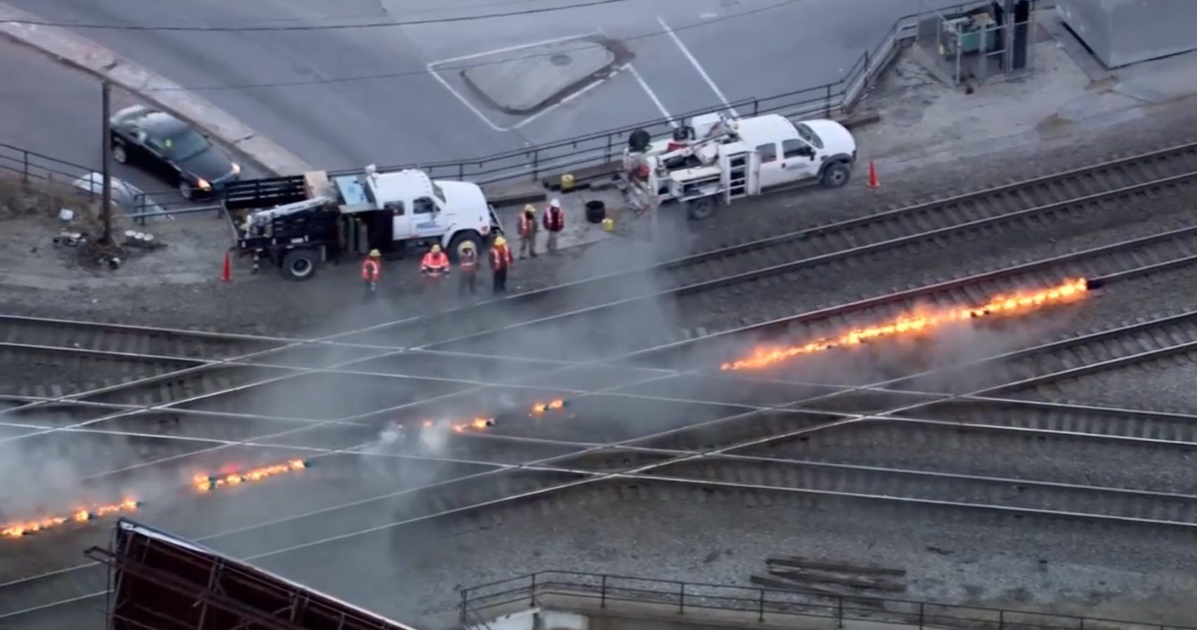 It's So Cold In Chicago That They Need To Light The Tracks On Fire To