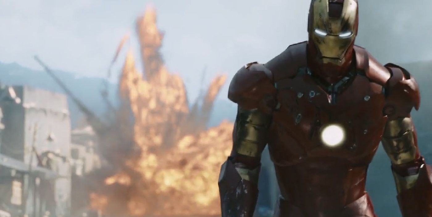 Iron Man Walking Away From An Explosion