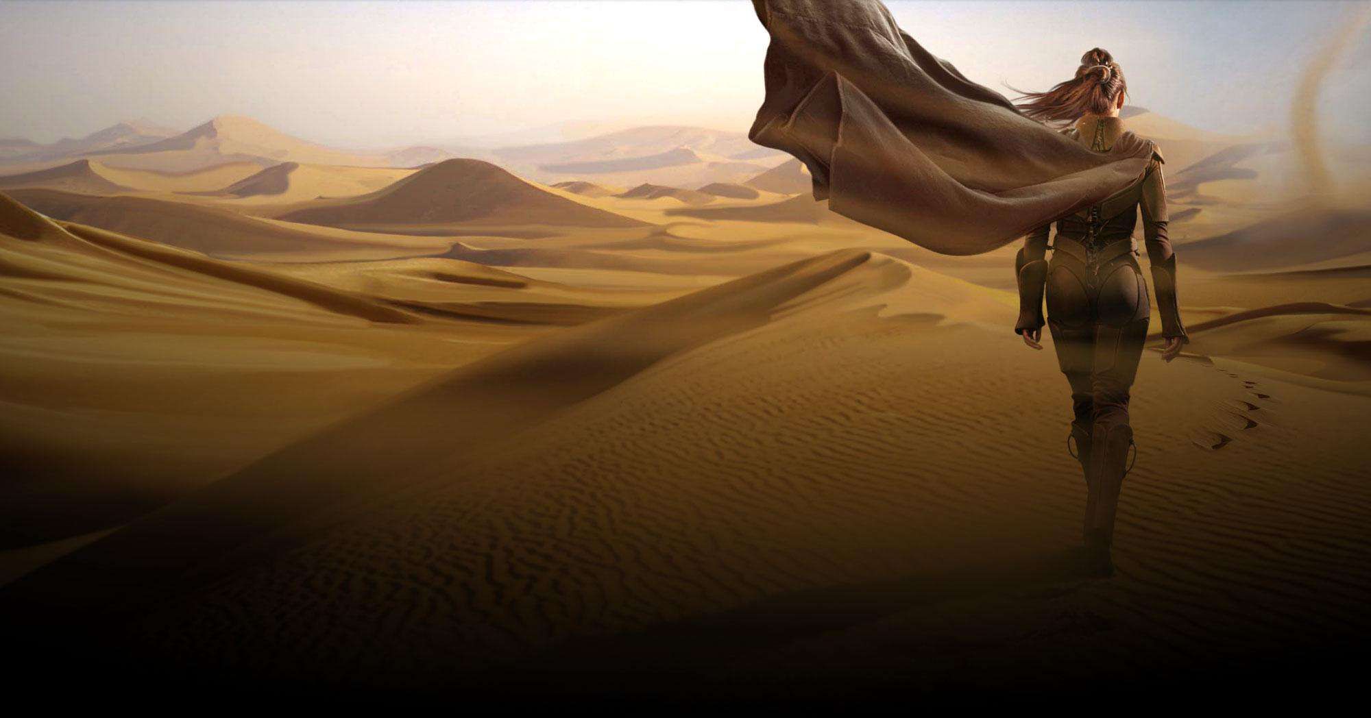 Dune movie still and teaser poster