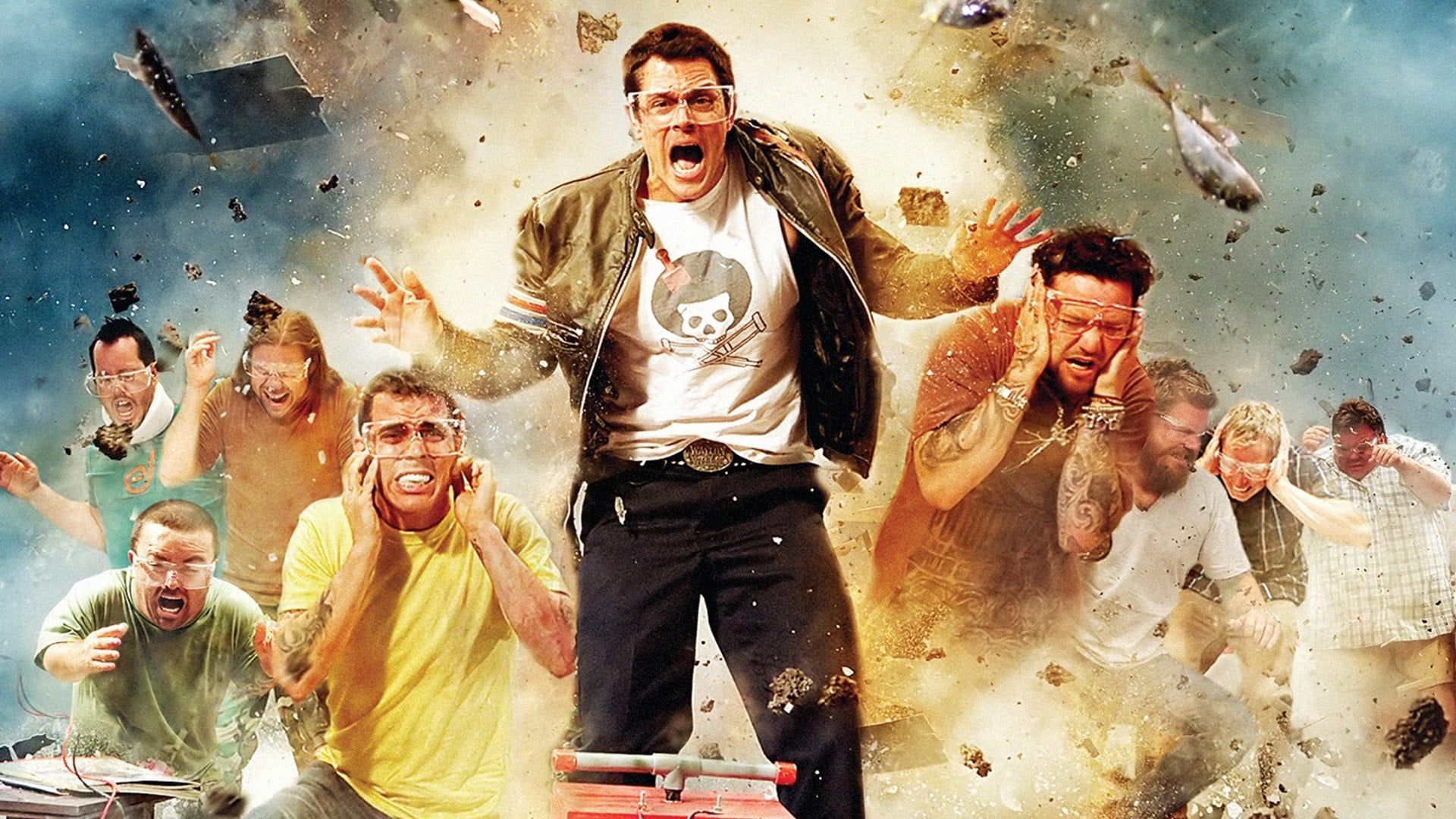 Johnny Knoxville and Jackass Crew Posing for Movie Poster