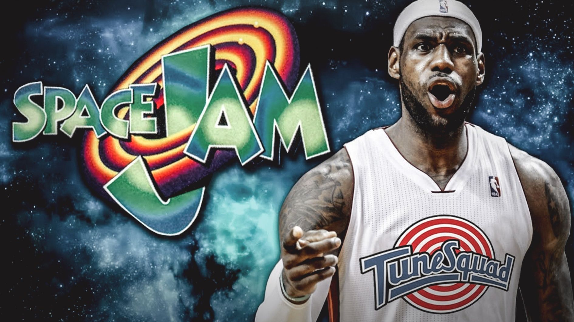 Fan art poster for the Space Jam 2 film with LeBron James