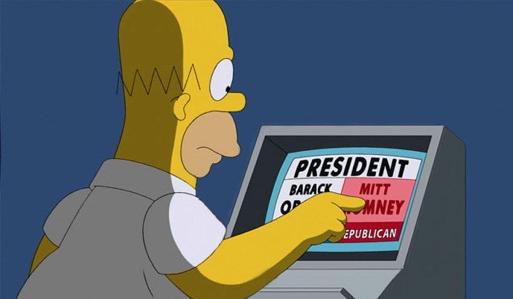 The Simpsons Voting Machines
