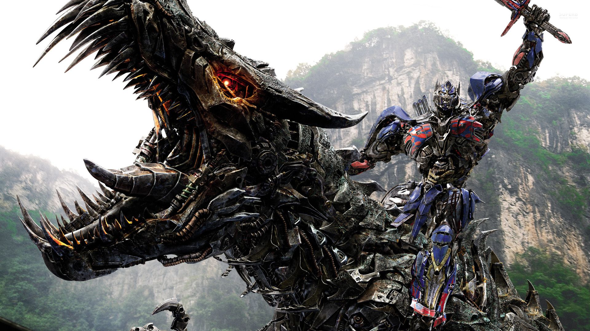 Riding a robotic dinosaur in Transformers Age of Extinction
