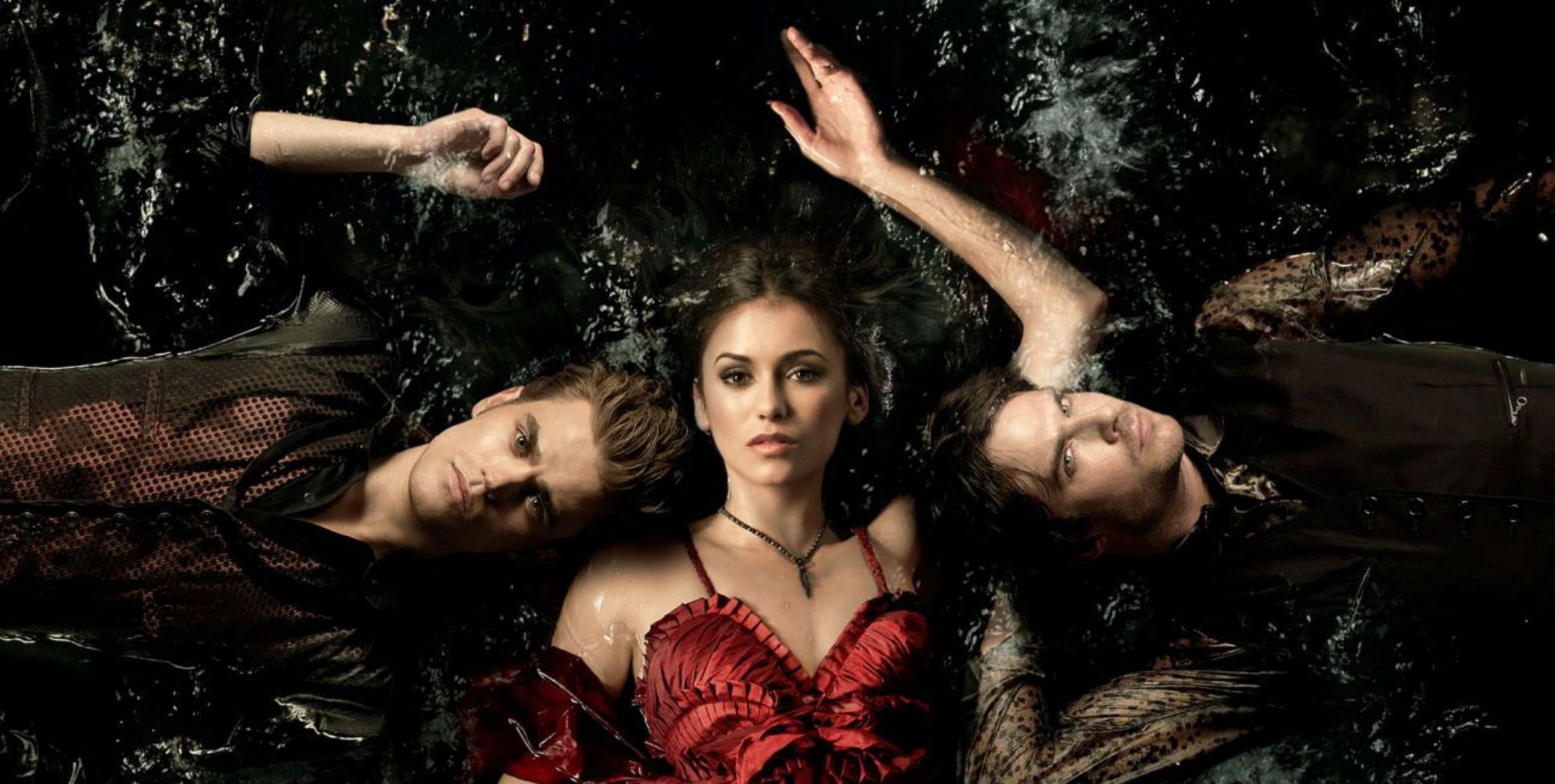 Themain characters in a promo image for The Vampire Diaries.