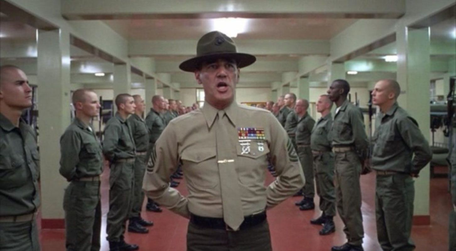 A scene in the movie Full Metal Jacket