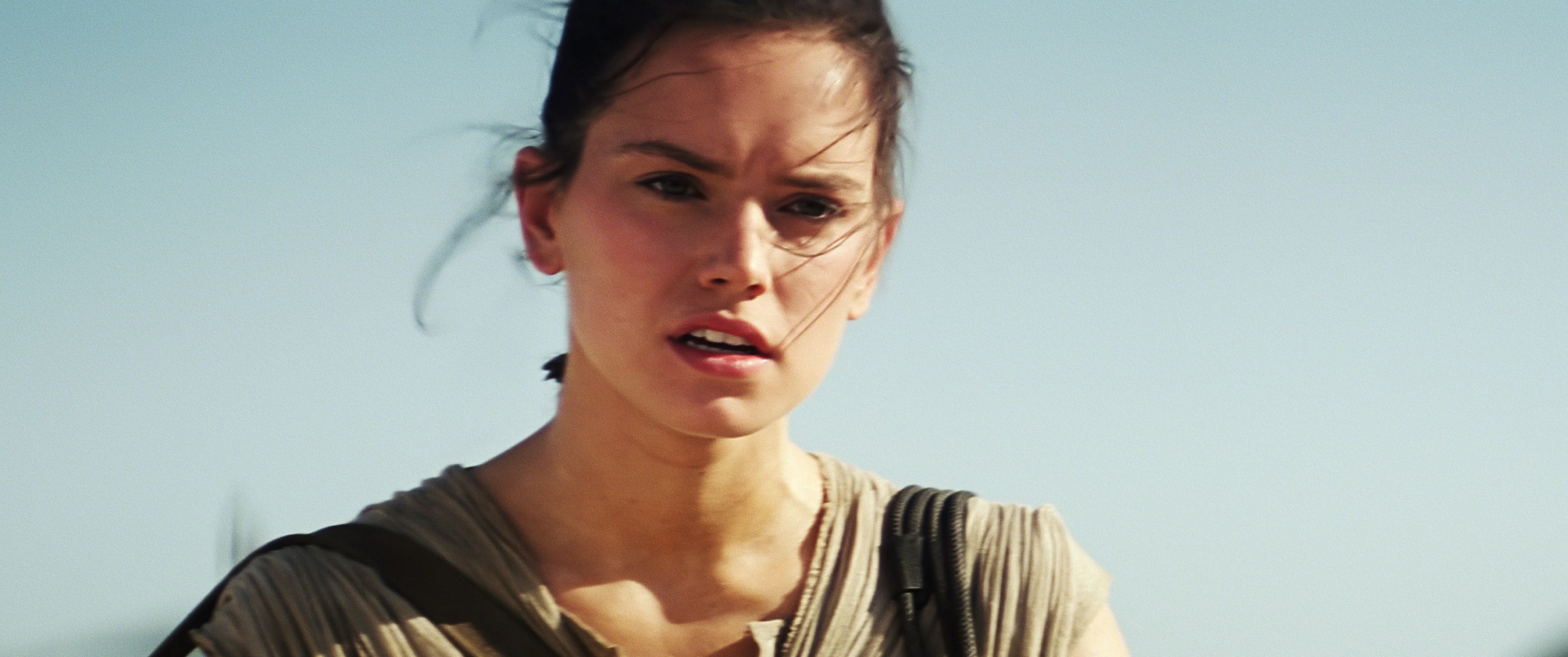 Daisy Ridley as she appears in Star Wars as Rey.