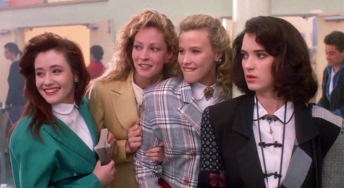 Heathers movie shot of the group of girls 