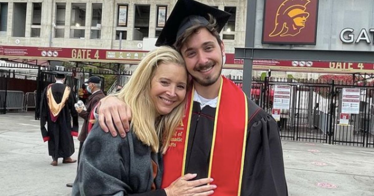 Lisa Kudrow with her son Julian Stern Murray at his graduation