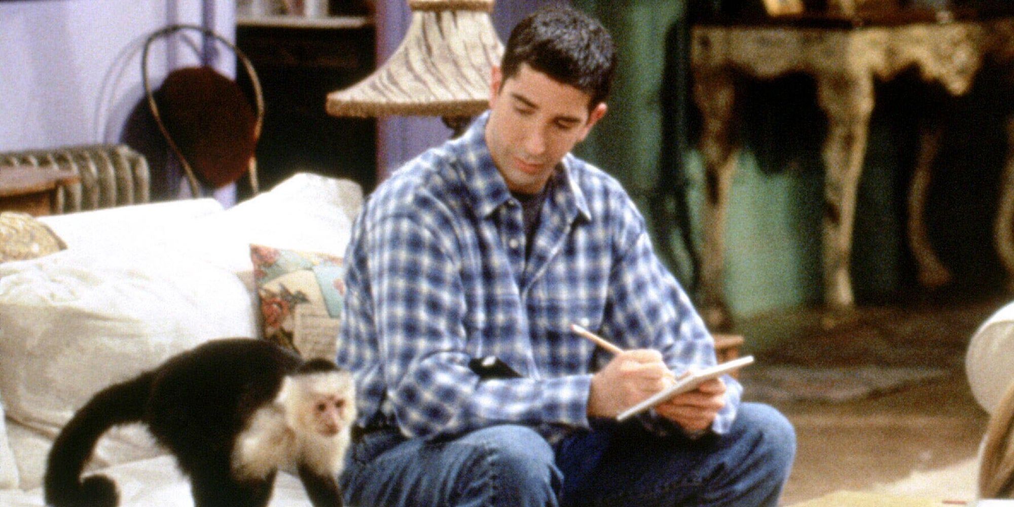 Marcel the monkey and Ross in Friends