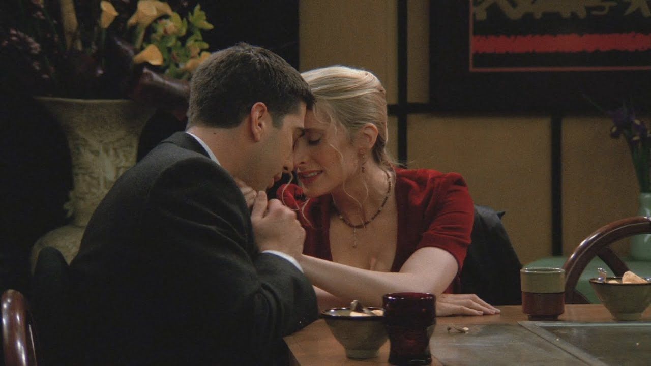 Ross and Carol share a tender moment in Friends