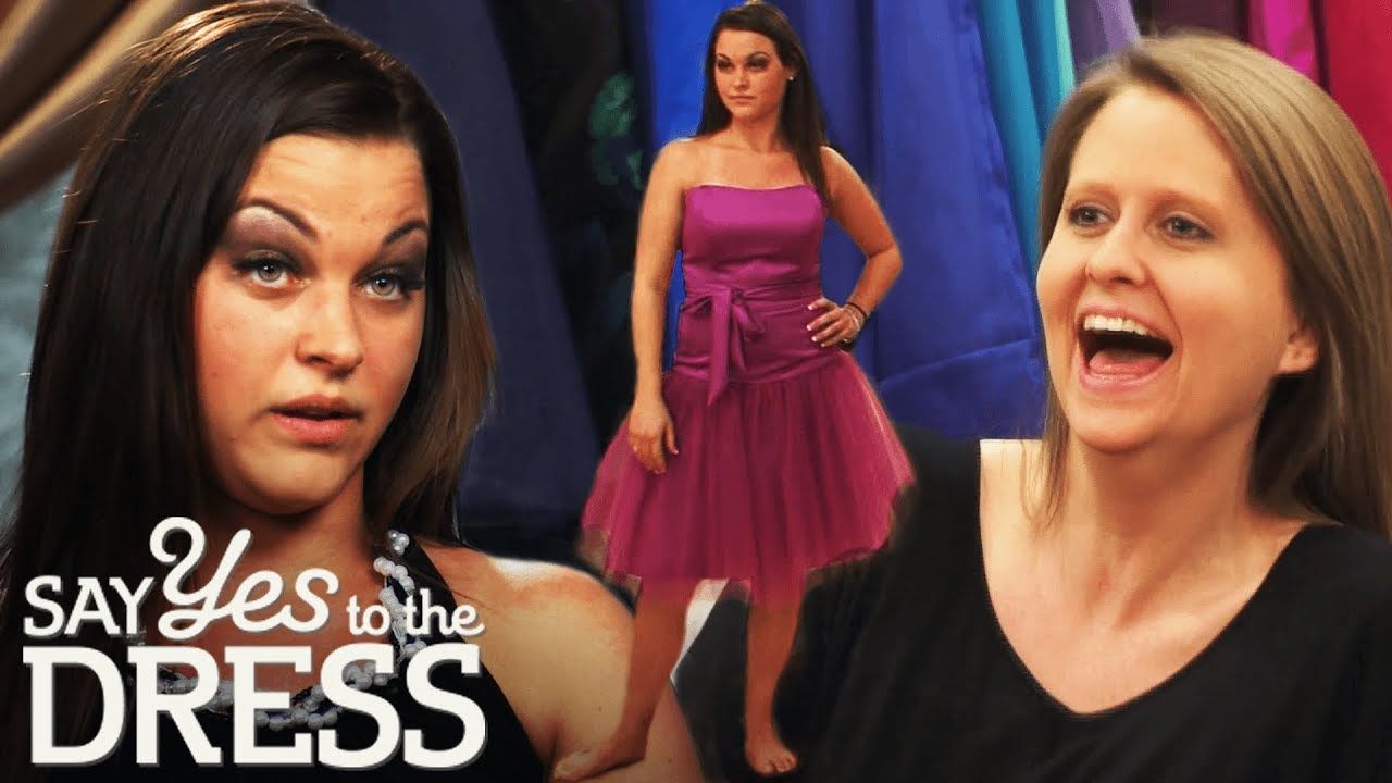 Bridesmaids being forced to try on ugly dresses on Say yes To The Dress: bridesmaids
