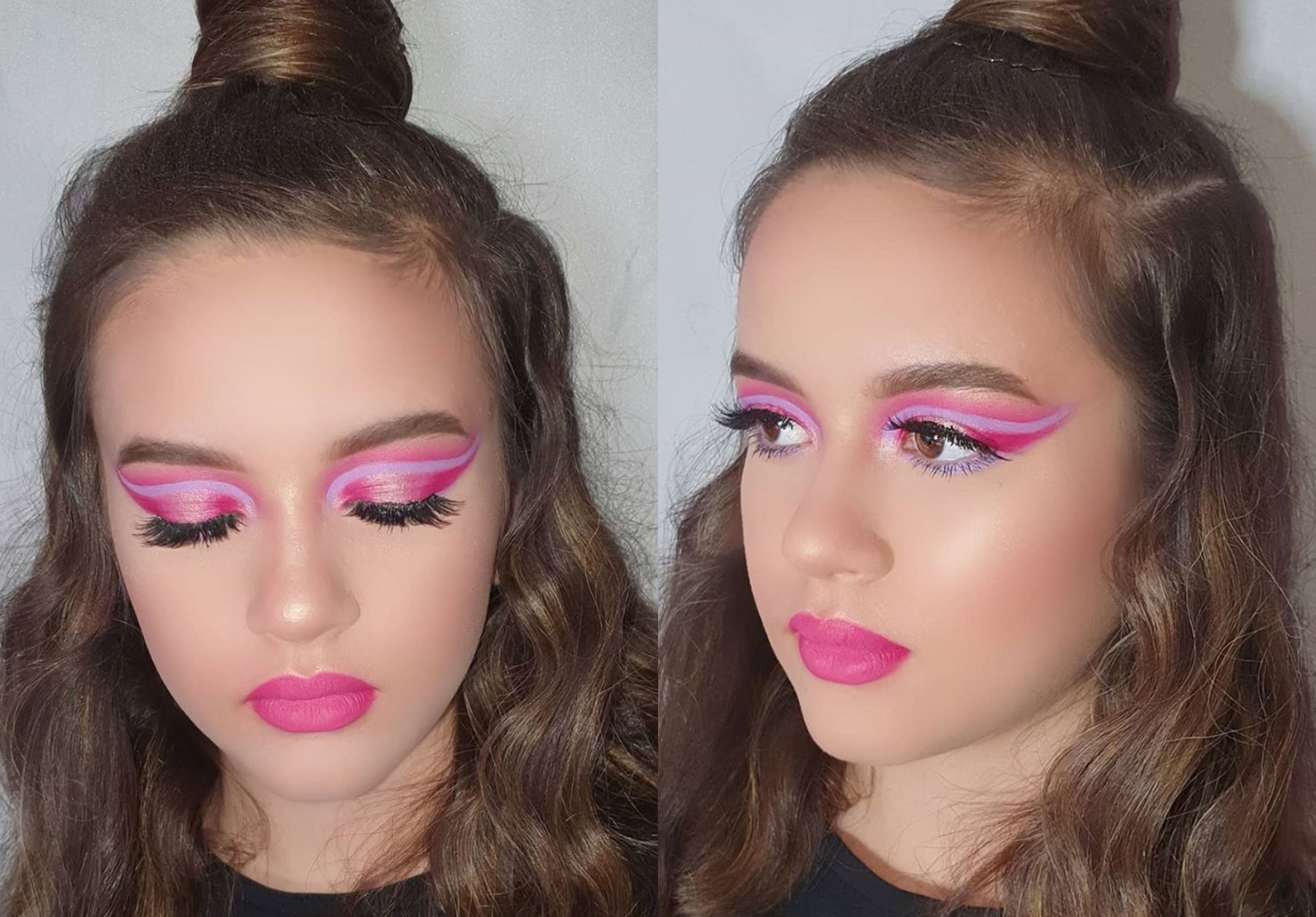 Barbie-inspired pink makeup