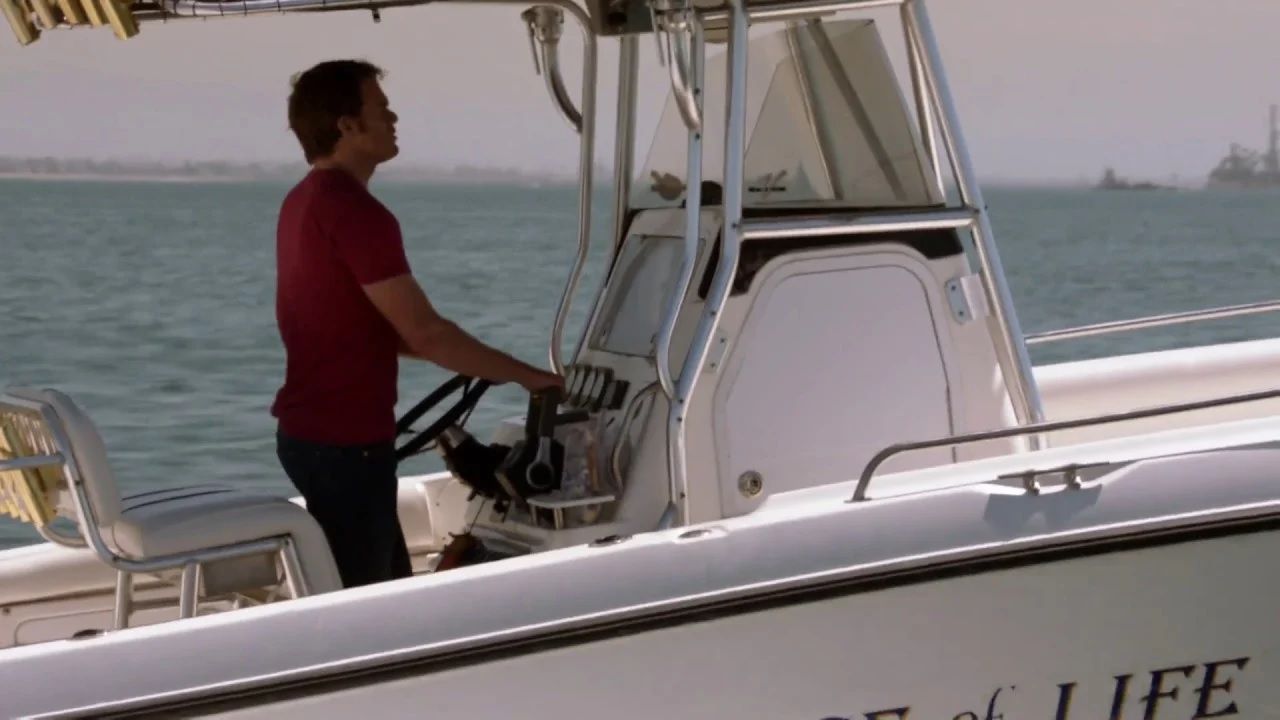 Dexter Morgan on his boat.