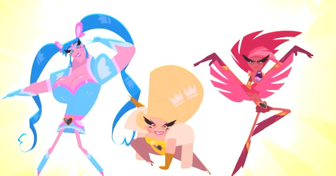 the super drags doing their superhero pose