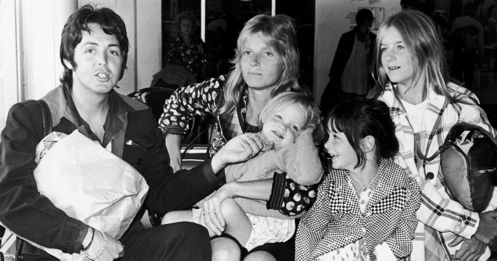 Paul McCartney and his wife and kids