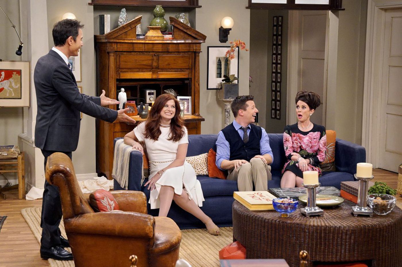 Original Cast of Will and Grace on set for the reboot series