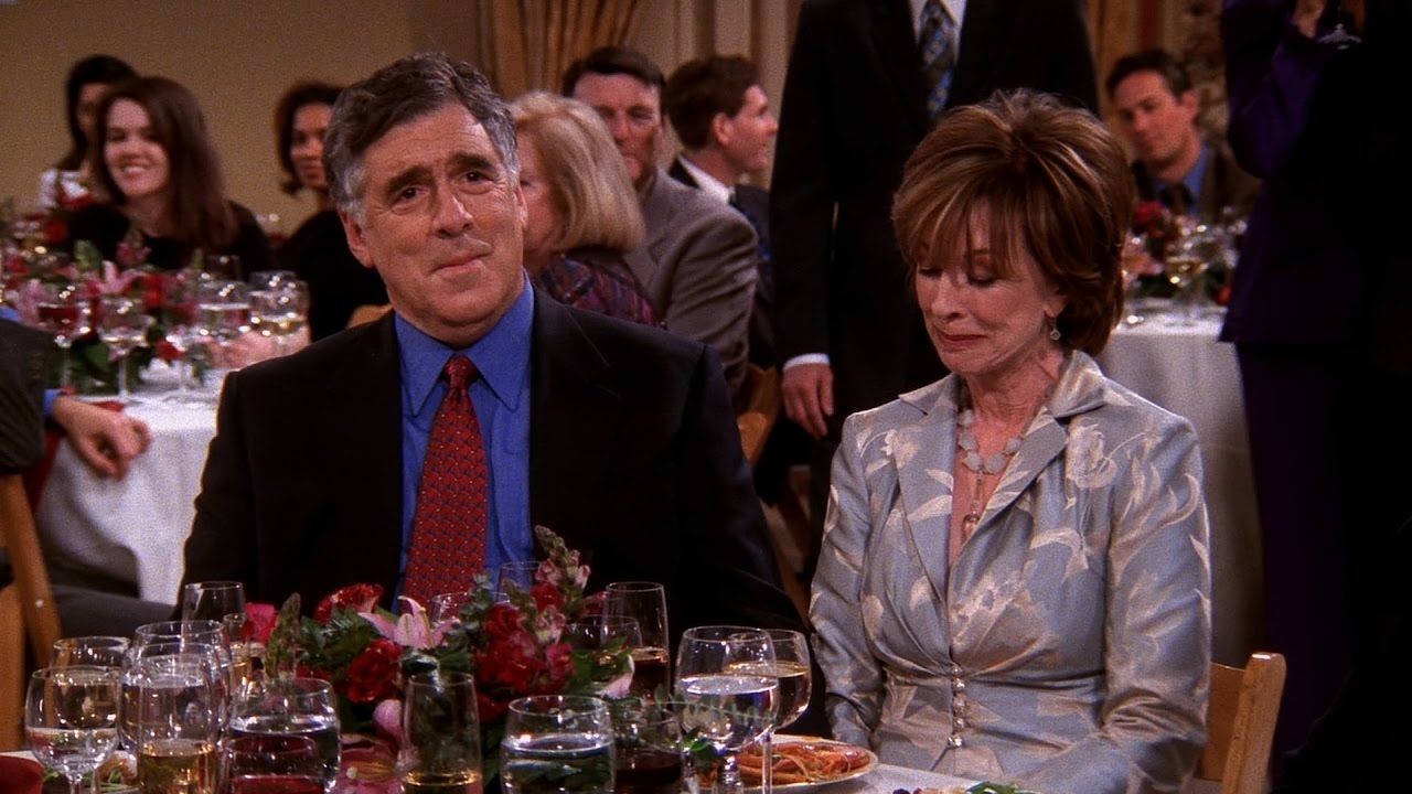 Elliot Gould and Christina Pickles as Jack and Judy Geller