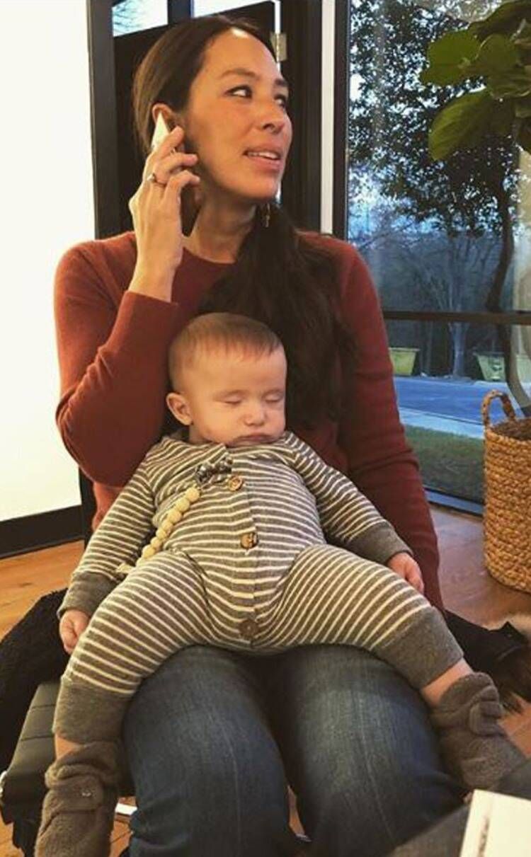Joanna Gaines holding her baby