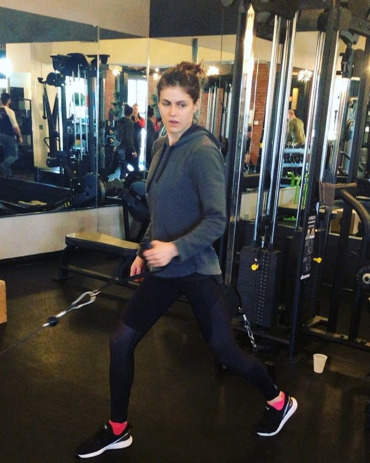Alexandra Daddario working out