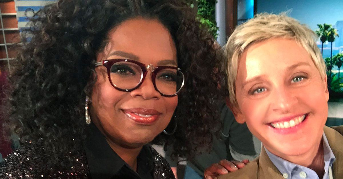 Oprah takes a selfie with Ellen DeGeneres on The Ellen Show