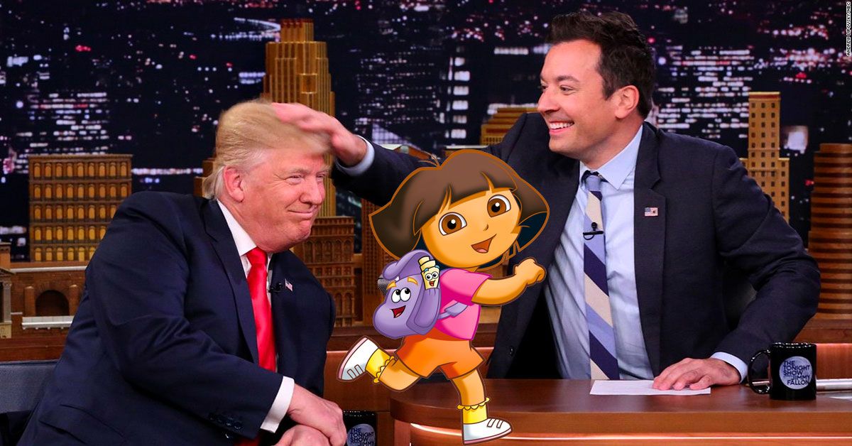 Jimmy-Fallon-and-Donald-Trump-and-Dora-The-Explorer