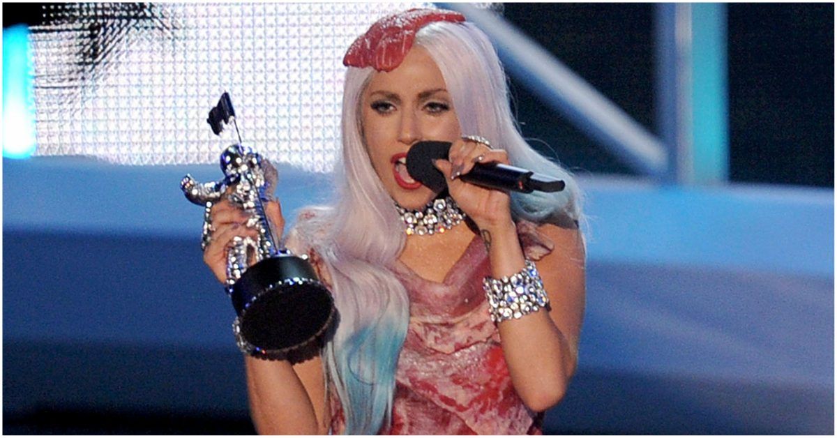 Lady Gaga meat dress at awards worth