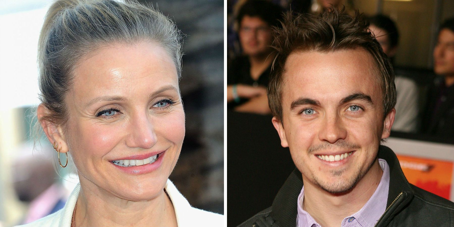 side by side images of Cameron Diaz and Frankie Muniz