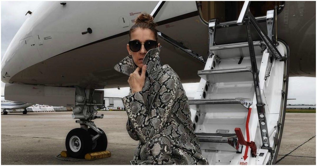 Celine Dion private jet shoot