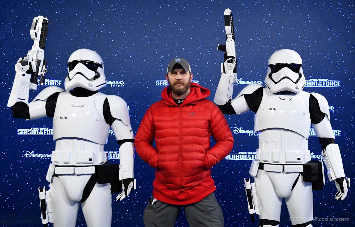 Hardy with Stormtroopers.