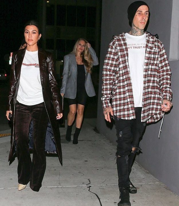 kourtney and travis out and about together