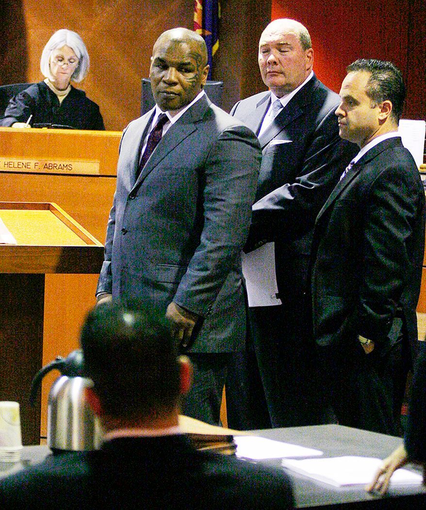 Mike Tyson in the courtroom in 1992