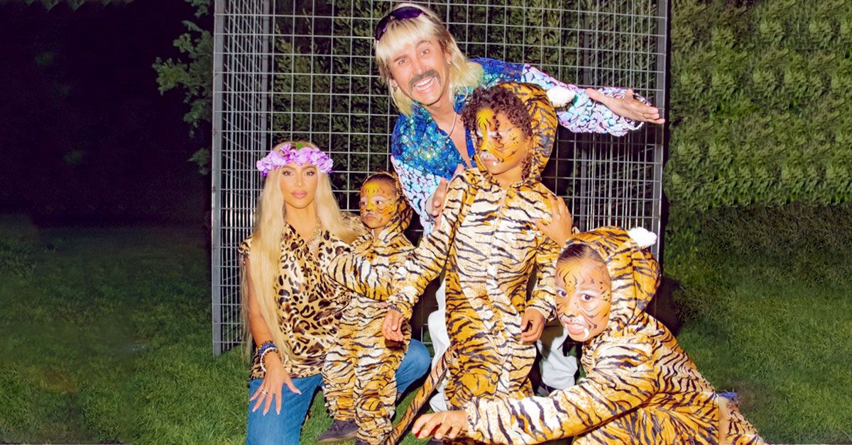 Kim Kardashian Fam Pose As Carol Baskin For Halloween Tiger King Photoshoot