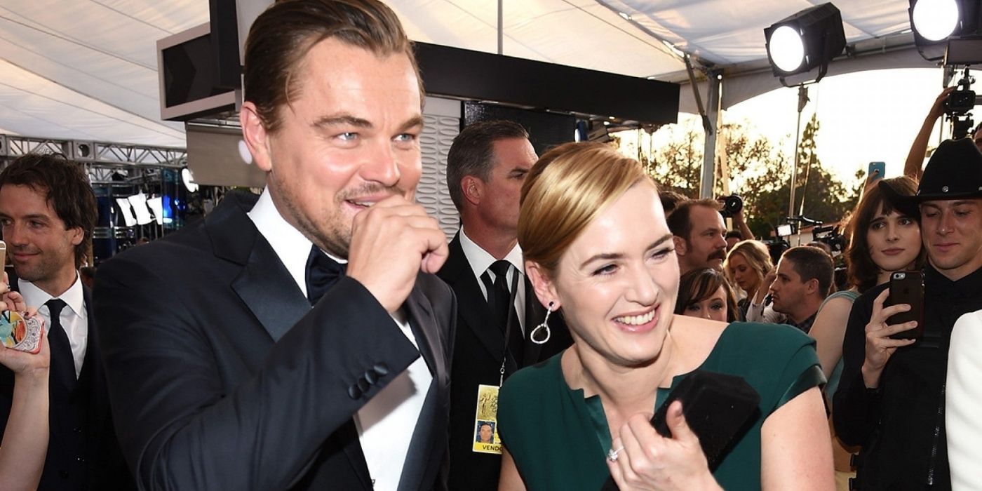 Leonardo DiCaprio and Kate Winslet on the red carpet