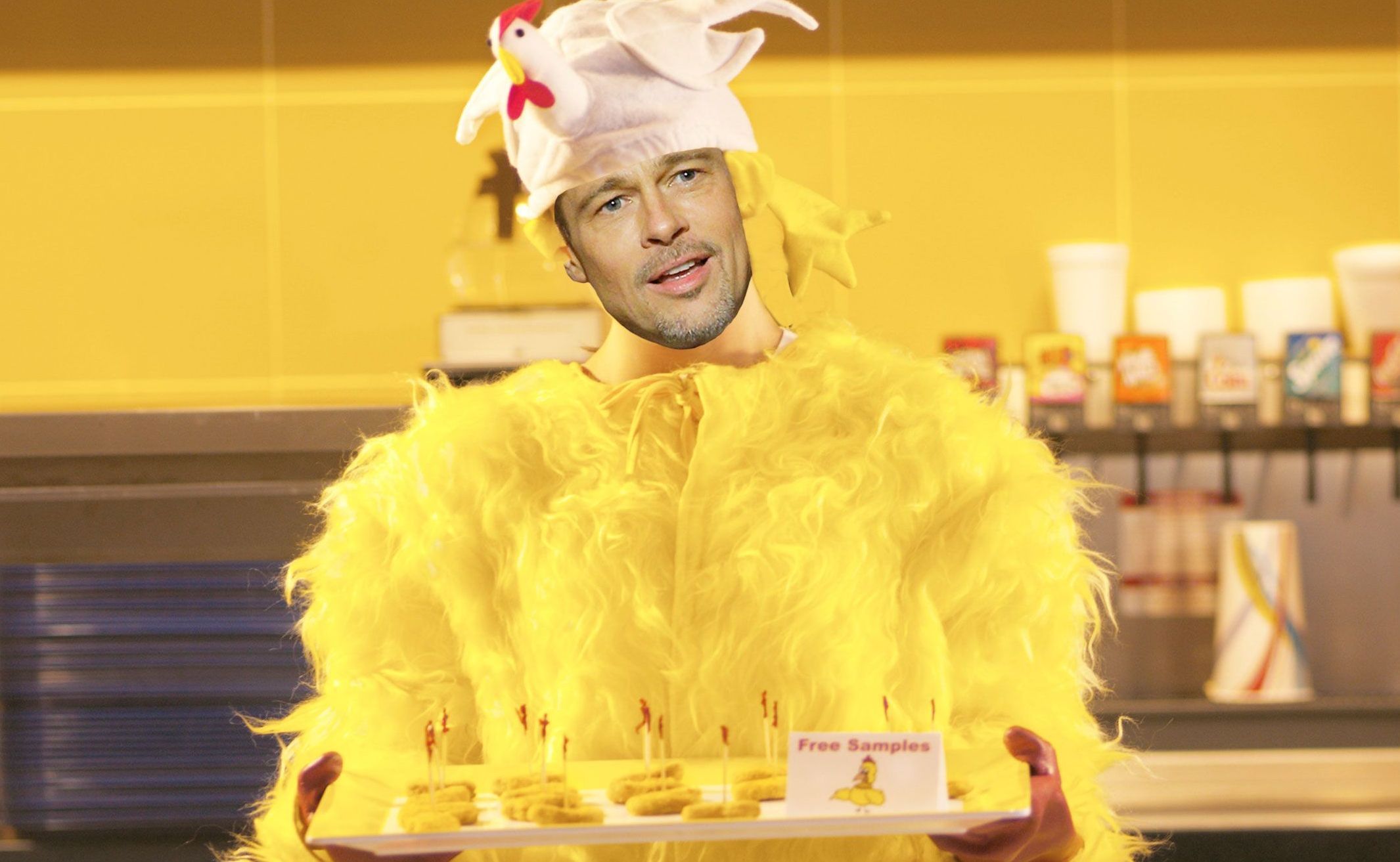 Brad Pitt Chicken Suit