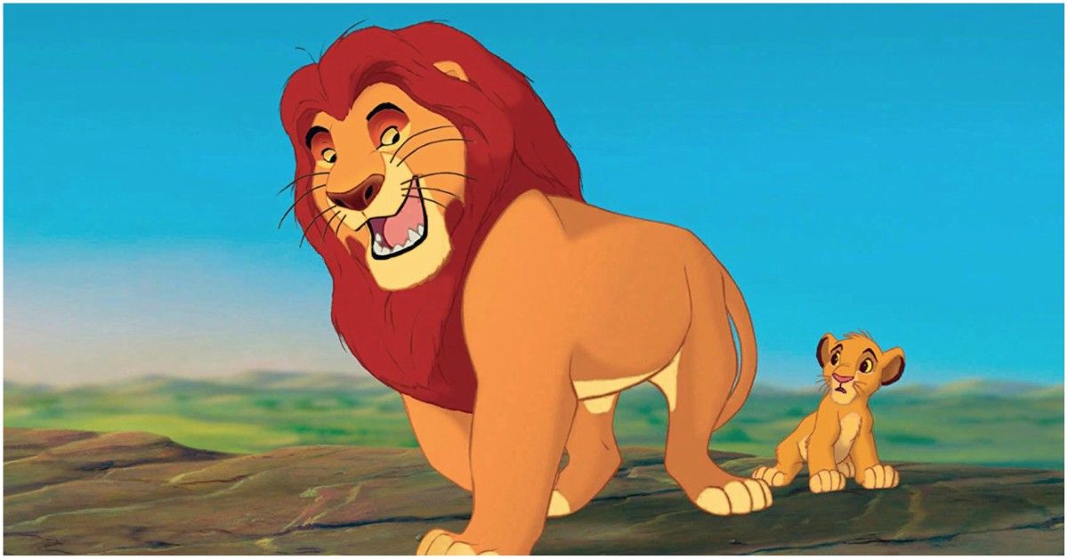 Lion King simba and mufasa father and son