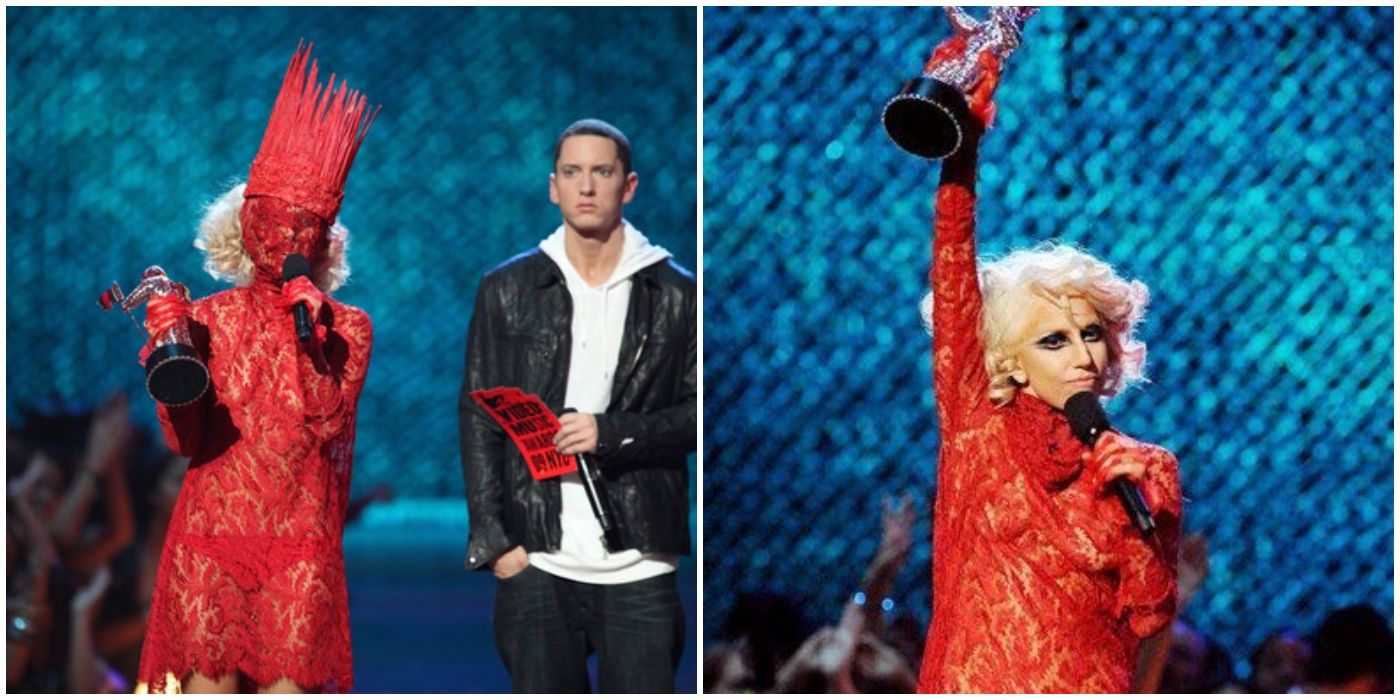 lady gaga meat dress eminem