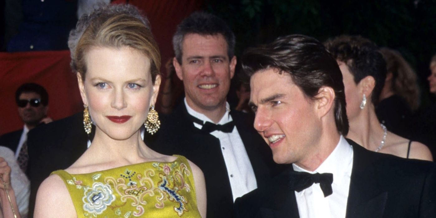 Nicole Kidman and Tom Cruise on the red carpet at the 1997 Oscars