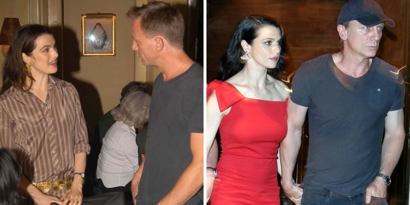 Throwback photo of Rachel Weisz and Daniel Craig talking at a party - Rachel Weisz and Daniel Craig holding hands
