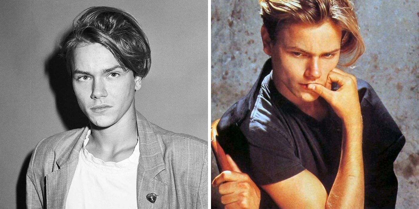 Actor River Phoenix in black and white - Photo of the late River Phoenix in a photo shoot