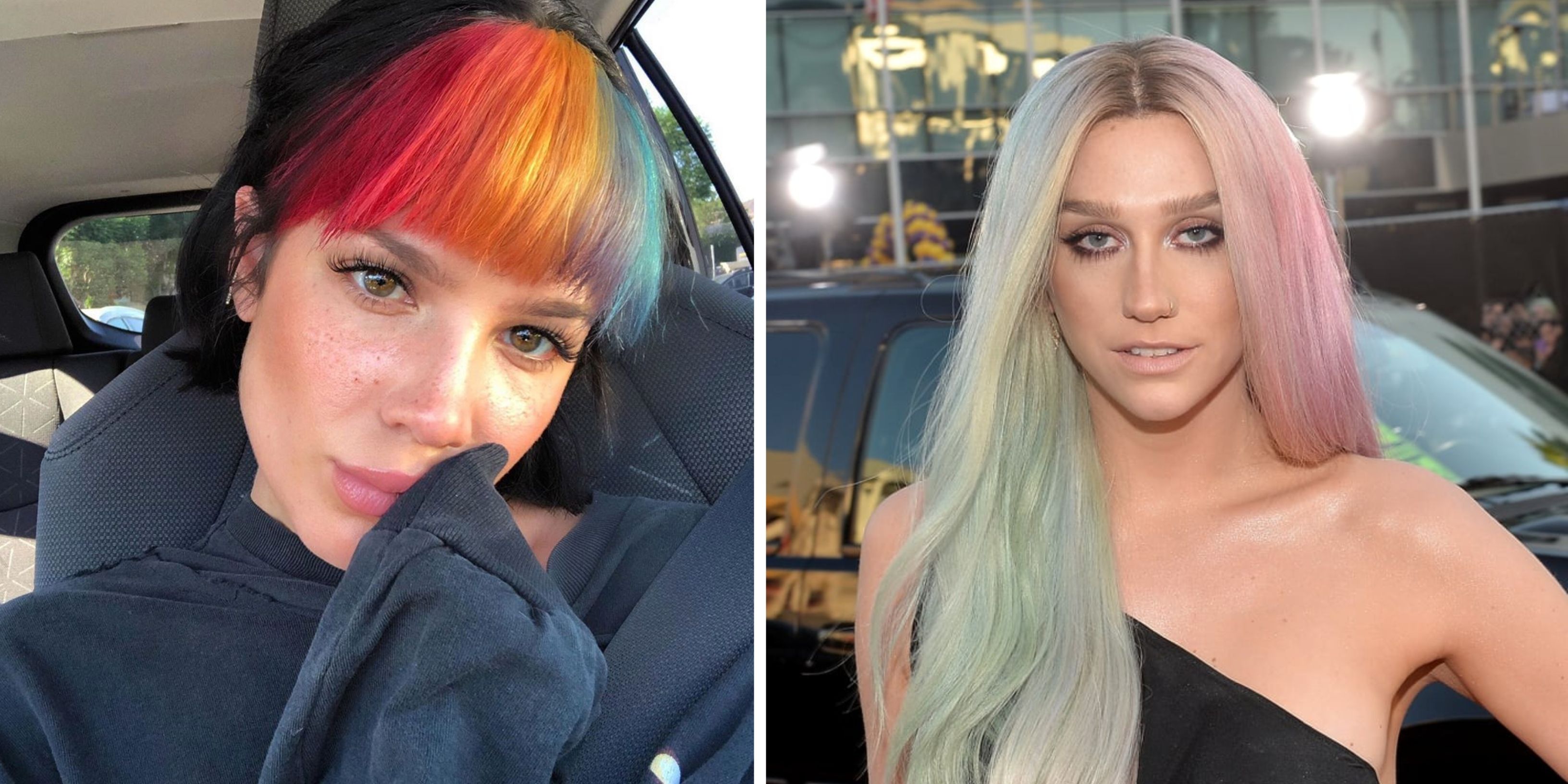celebrities with colorful hair