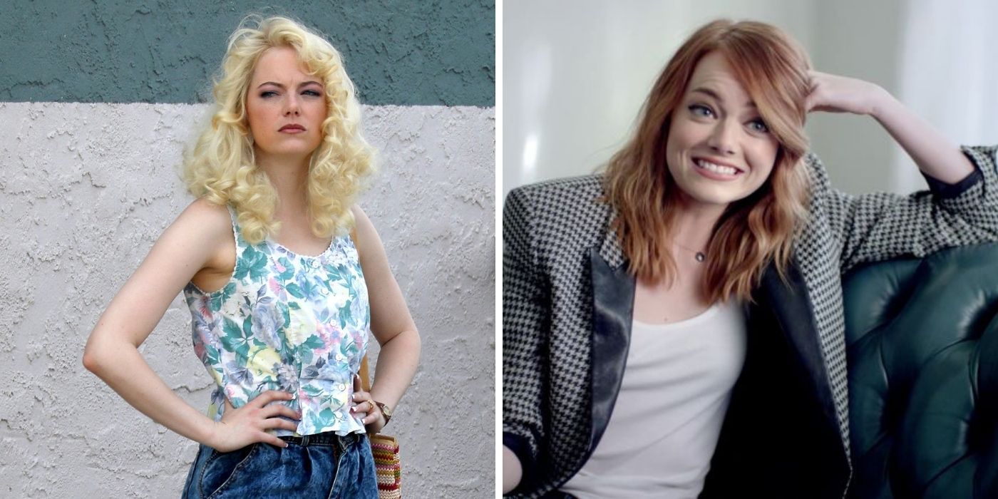Emma Stone on the set of 'Maniac' with blonde hair - Emma Stone in an interview