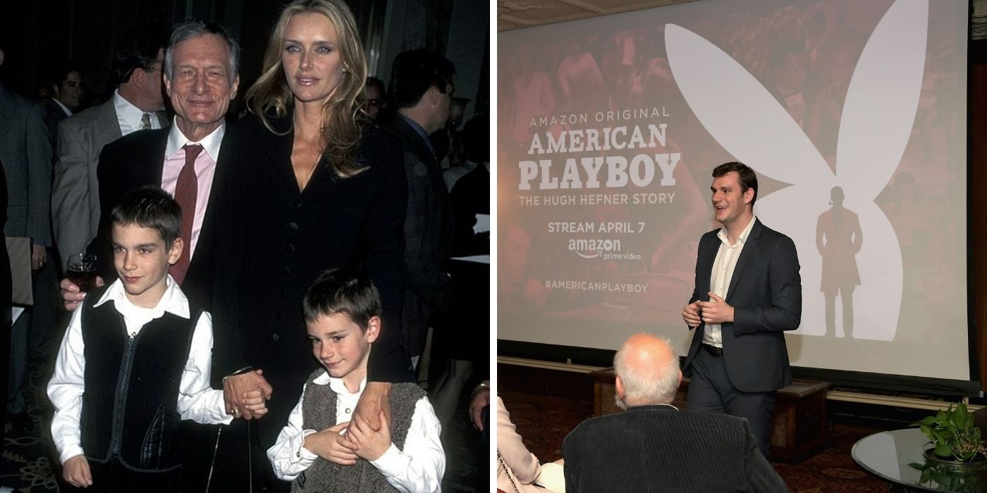 Hugh Hefner and Kimberley Conrad with their sons Marston and Cooper - Cooper Hefner presenting for Playboy