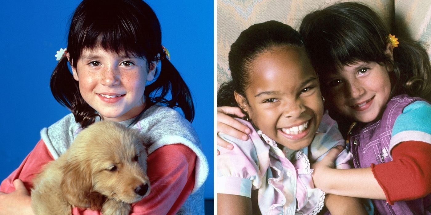 Soleil Moon Frye with a dog as Punky Brewster - Cherie Johnson and Soleil Moon Frye on 'Punky Brewster'