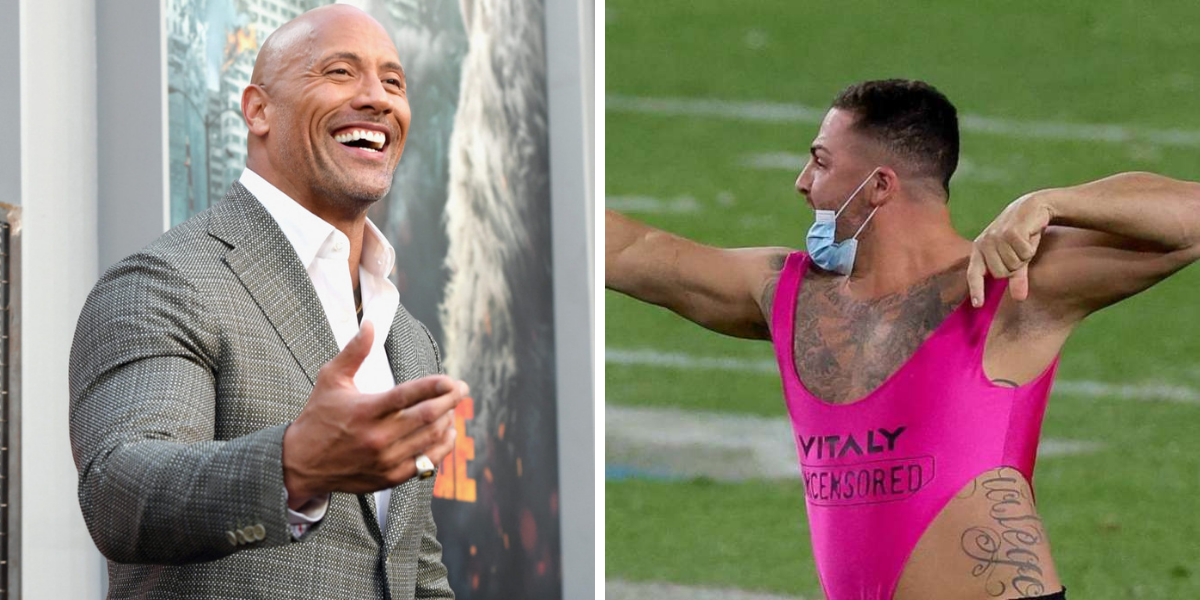 Dwayne Johnson Reacts To The ‘Super Bowl’ Streaker Wearing His Shoes