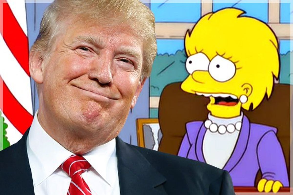 trump and lisa the simpons