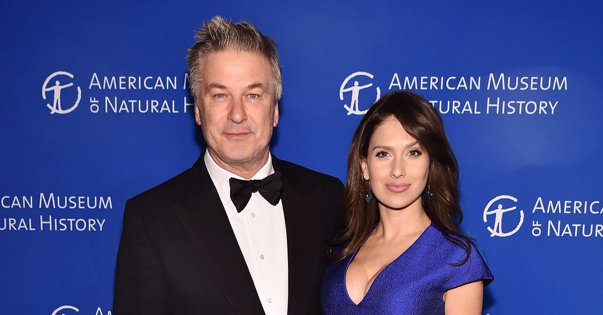 Alec Baldwin and his wife Hilaria posing for photographers