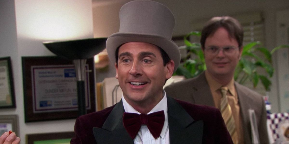 Michael wearing a gold top hat