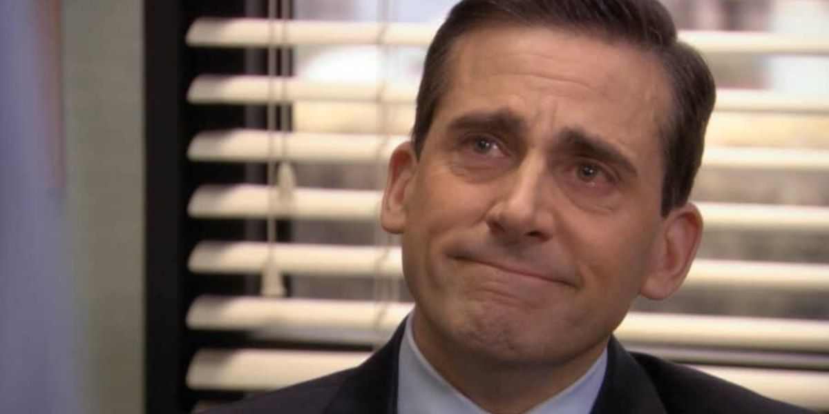 Michael crying in the office