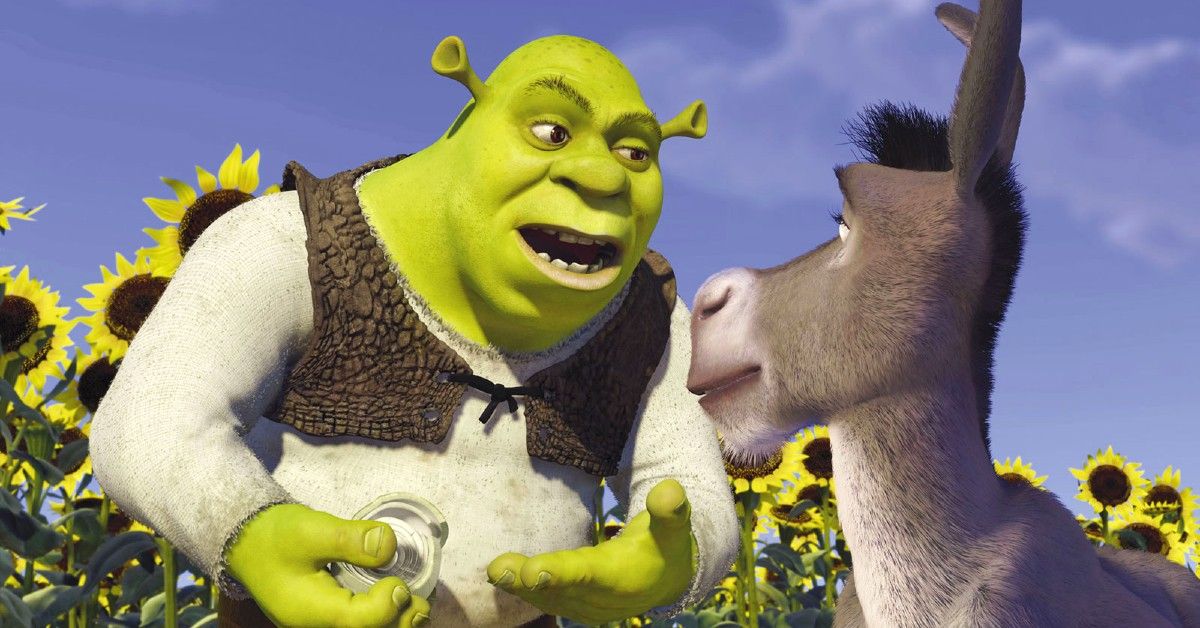 Shrek and Donkey in scene from Shrek