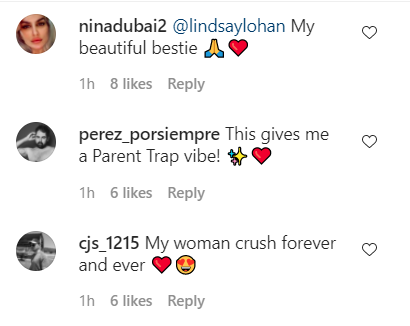 Lindsay Lohan IG comments
